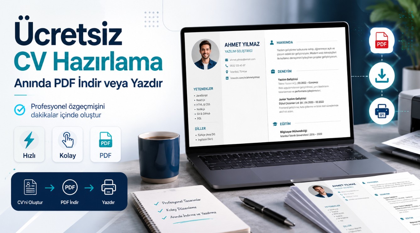 Ücretsiz CV Hazırlama: Anında pdf indir veya yazdır