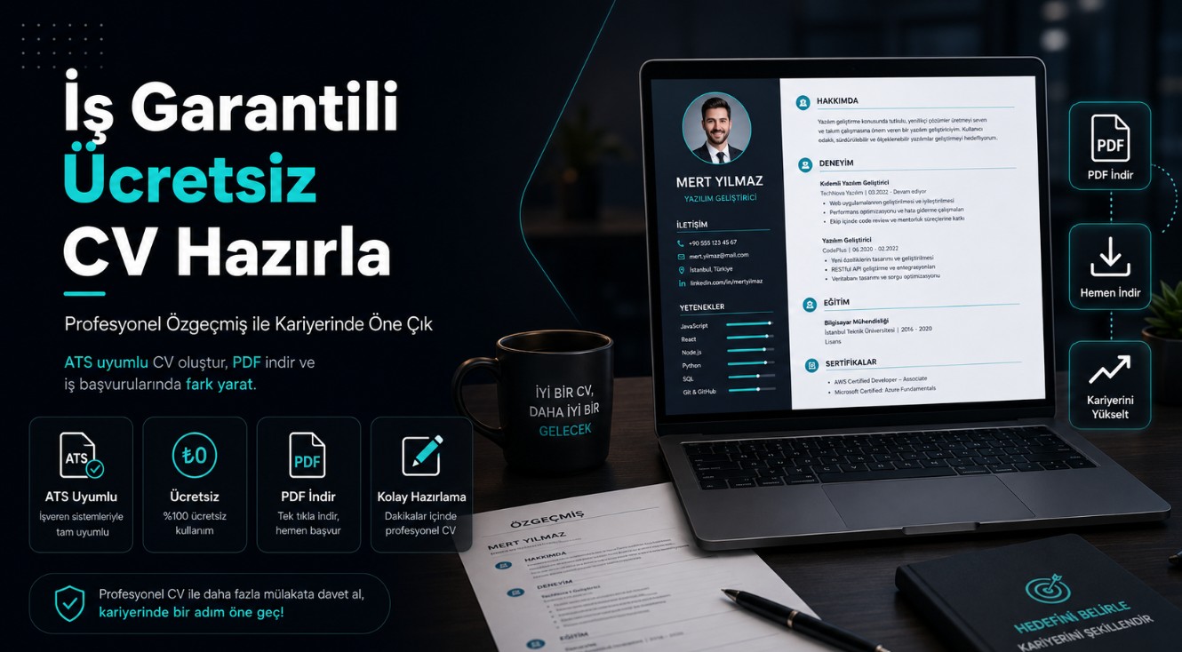 ATS uyumlu ve profesyonel CV hazırla. OnlineCV ile CV’ni PDF olarak hemen indir.