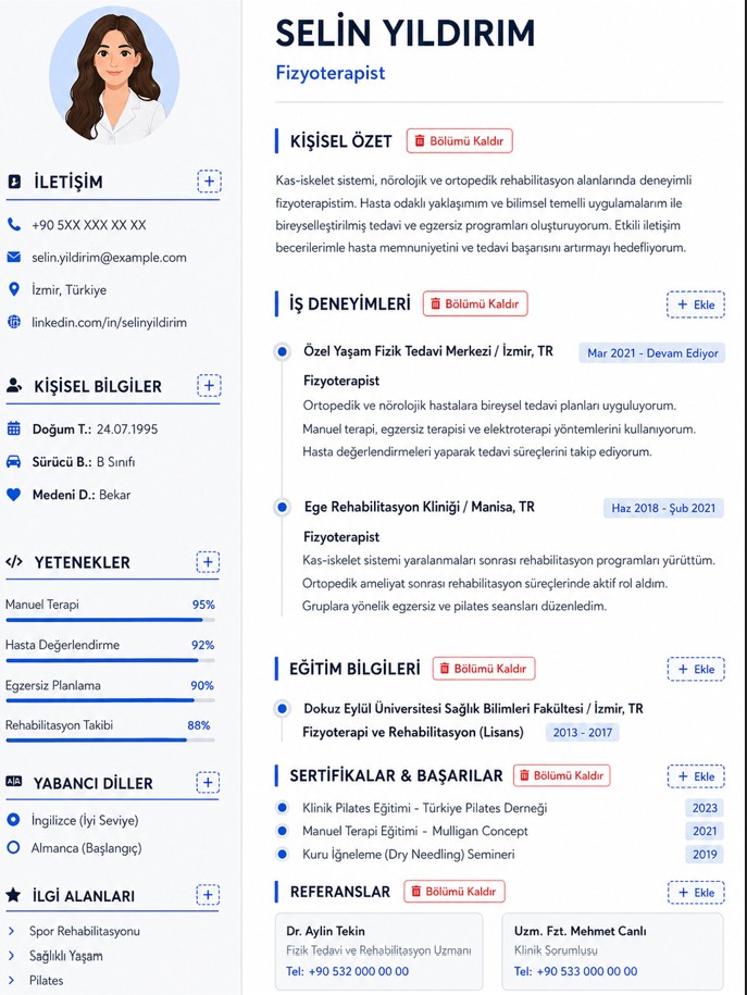 Fizyoterapist CV Örnek