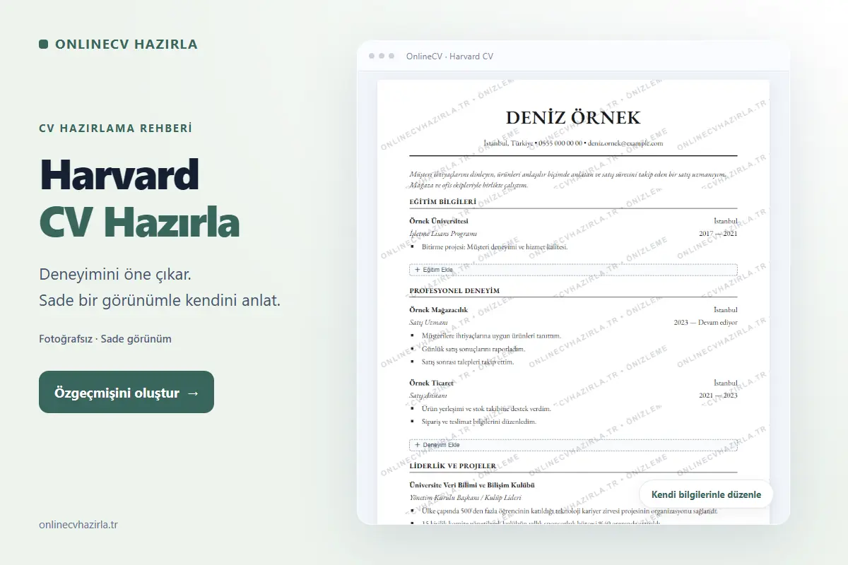 Harvard CV Oluşturma: Adım Adım Harvard CV Hazırlama
