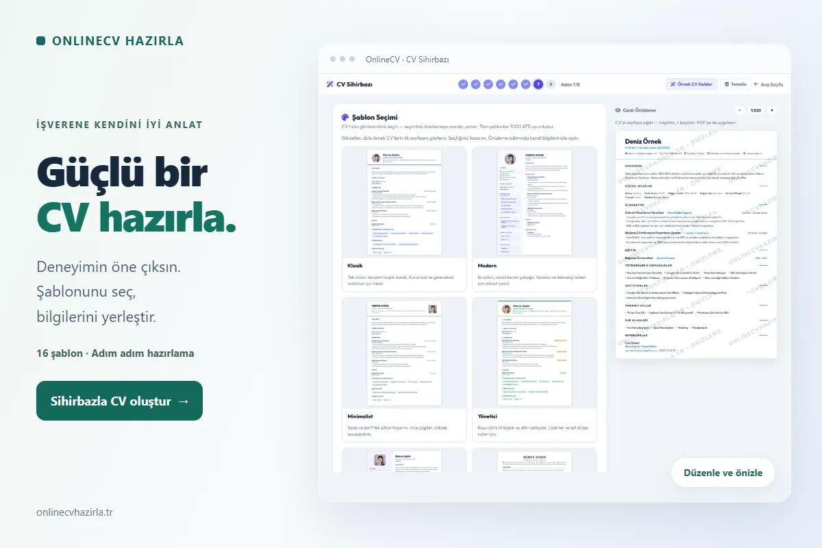 İşveren Onaylı CV Şablonu Oluştur ve Hazırla